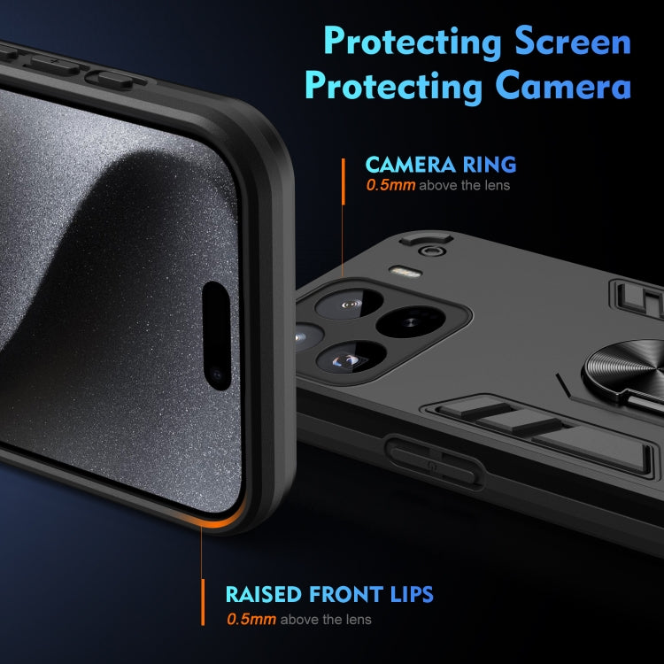 For Xiaomi 15 Pro Shockproof Metal Ring Holder Phone Case
