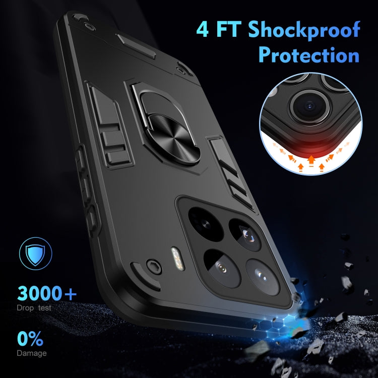 For Xiaomi 15 Pro Shockproof Metal Ring Holder Phone Case