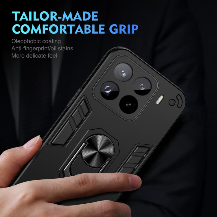 For Xiaomi 15 Pro Shockproof Metal Ring Holder Phone Case