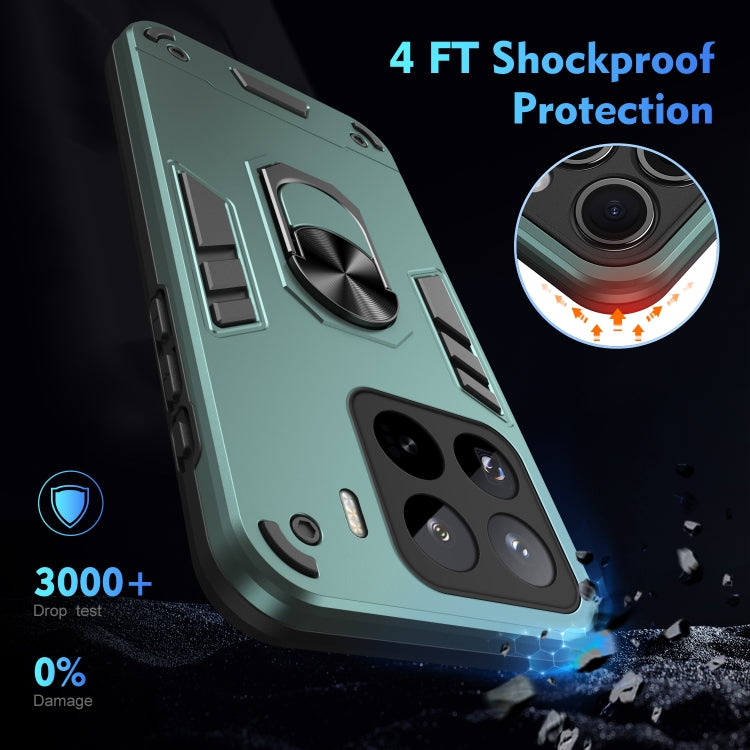 For Xiaomi 15 Pro Shockproof Metal Ring Holder Phone Case
