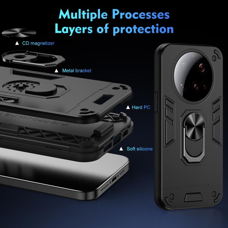 For Xiaomi 15 Ultra Shockproof Metal Ring Holder Phone Case