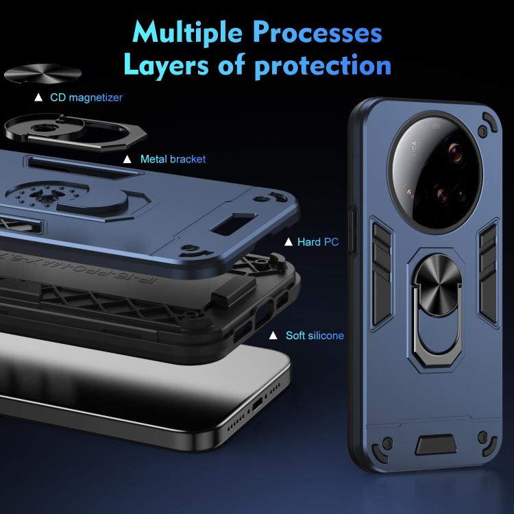 For Xiaomi 15 Ultra Shockproof Metal Ring Holder Phone Case