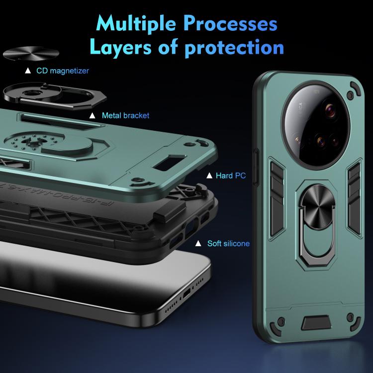 For Xiaomi 15 Ultra Shockproof Metal Ring Holder Phone Case