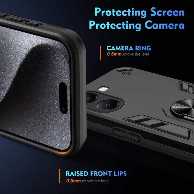 For Xiaomi Poco X7 Pro Shockproof Metal Ring Holder Phone Case