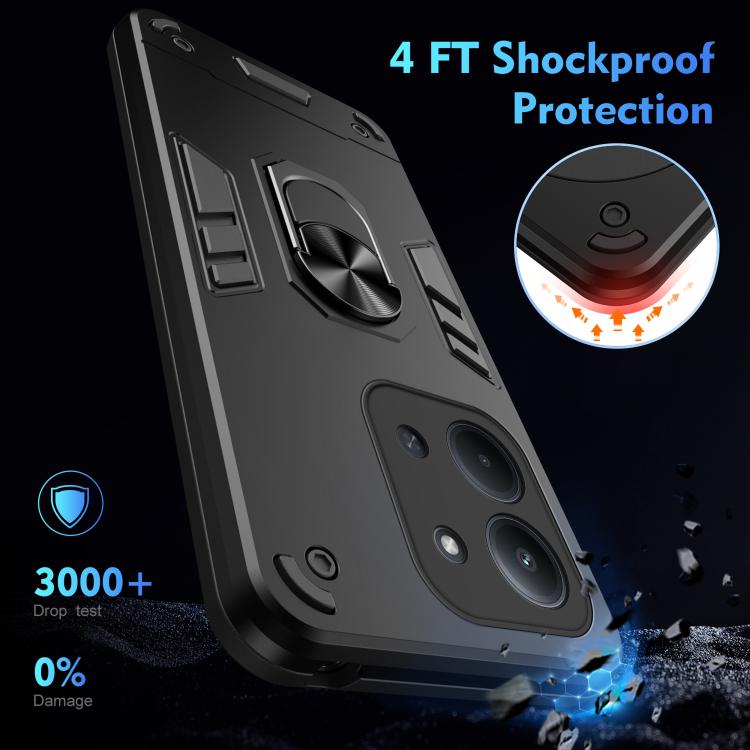 For Redmi 15C 5G / 4G Global 171mm / Poco C85 4G Shockproof Metal Ring Holder Phone Case
