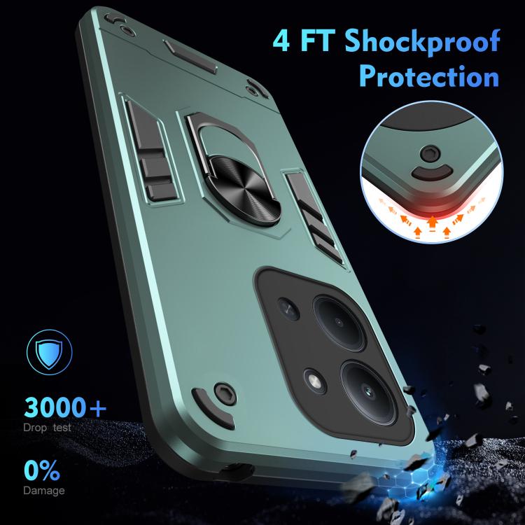 For Redmi 15C 5G / 4G Global 171mm / Poco C85 4G Shockproof Metal Ring Holder Phone Case