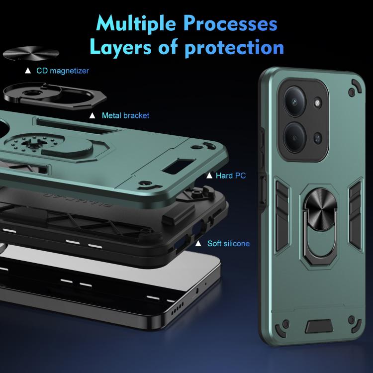 For Redmi 15C 5G / 4G Global 171mm / Poco C85 4G Shockproof Metal Ring Holder Phone Case