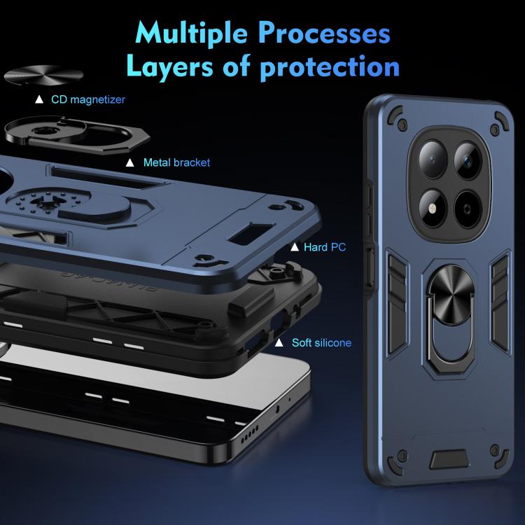 For Redmi Note 15 Pro 5G Global 163.6mm Shockproof Metal Ring Holder Phone Case