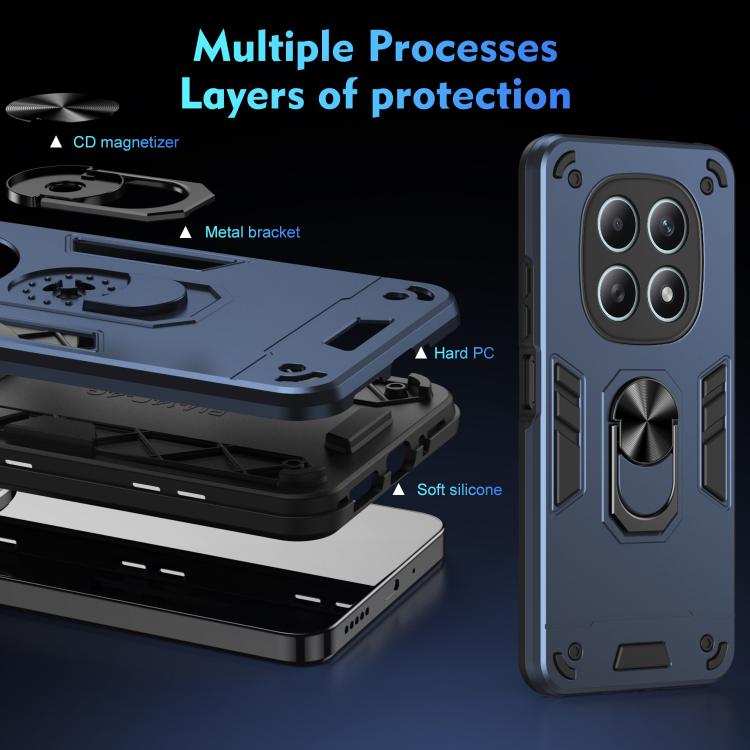 For Redmi Note 15 5G / 4G 164mm / Poco M8 5G Shockproof Metal Ring Holder Phone Case