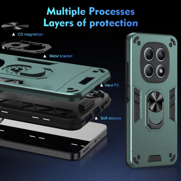 For Redmi Note 15 5G / 4G 164mm / Poco M8 5G Shockproof Metal Ring Holder Phone Case