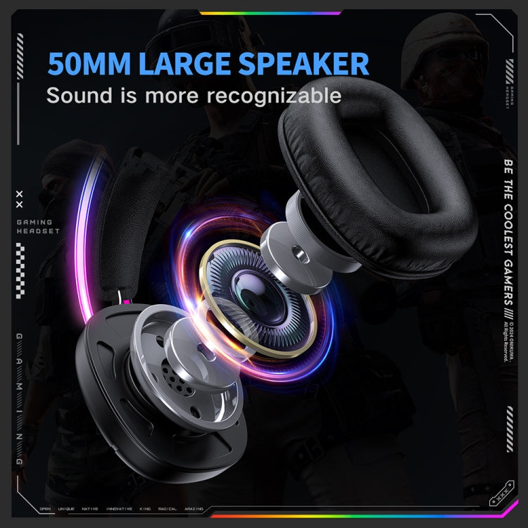 ONIKUMA X33 Head-mounted RGB Light E-Sports Gaming Headset, Cable Length: 2m
