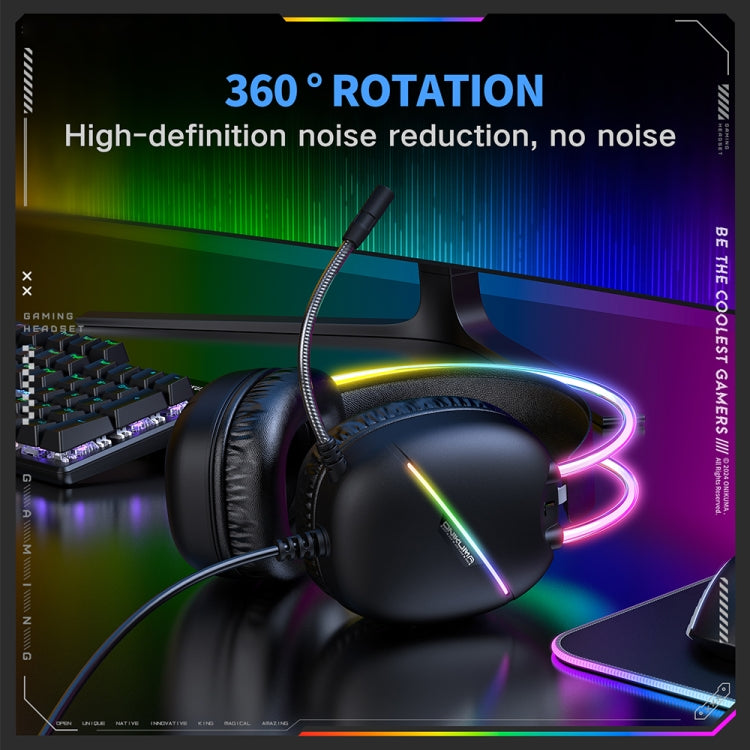 ONIKUMA X33 Head-mounted RGB Light E-Sports Gaming Headset, Cable Length: 2m