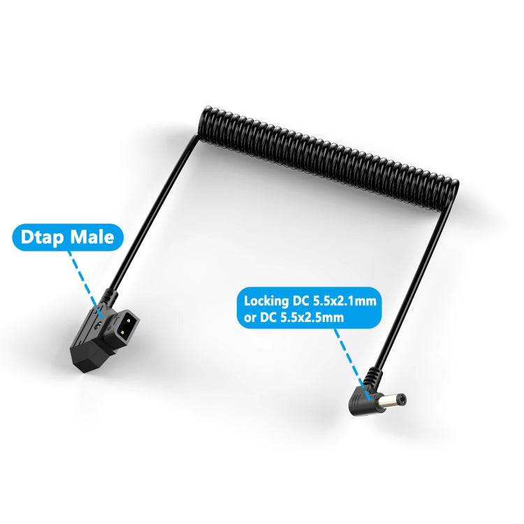 1.5m D-Tap B-Type Male to DC Adapter Monitor Cable - Black