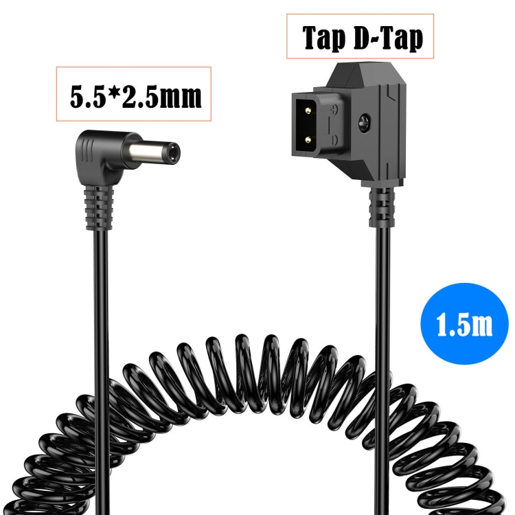 1.5m D-Tap B-Type Male to DC Adapter Monitor Cable - Black
