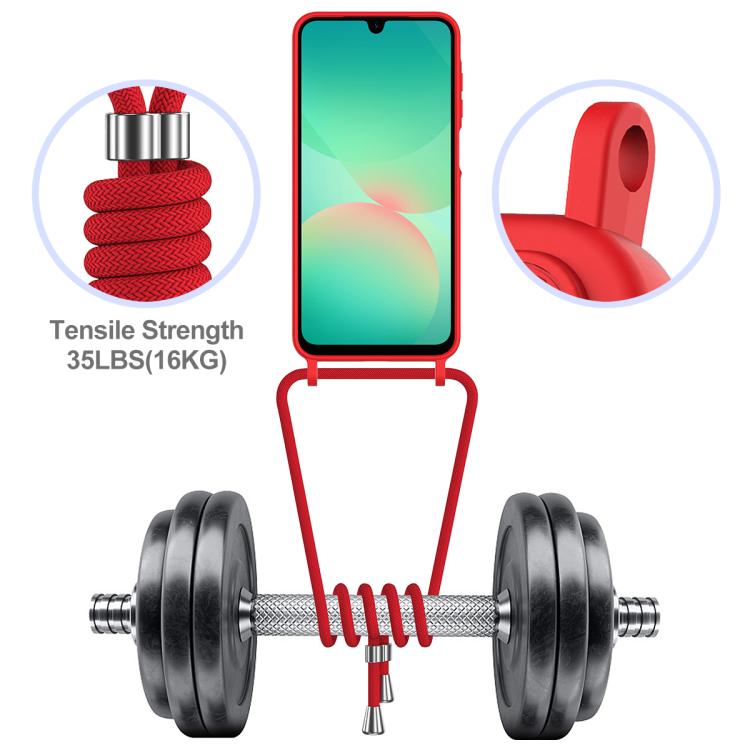 For Samsung Galaxy A36 / A56 5G Integrated Card Bag Solid Color Liquid Silicone Phone Case with Lanyard