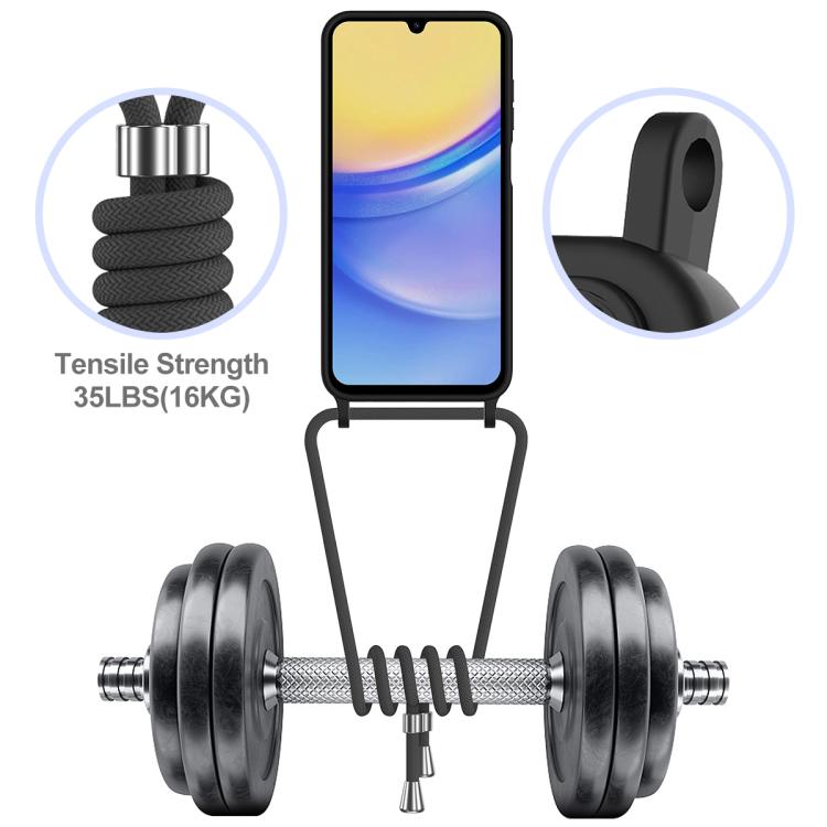 For Samsung Galaxy A54 5G Integrated Card Bag Solid Color Liquid Silicone Phone Case with Lanyard