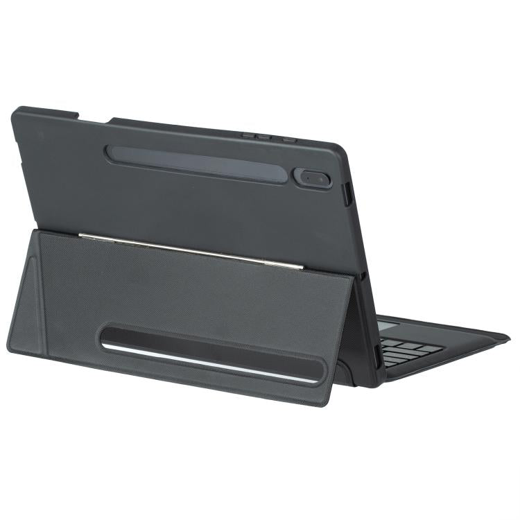 For Samsung Galaxy Tab S10+ / S9 FE+ / S9+ Detachable Backlit Bluetooth Keyboard Leather Case with Touchpad - Black