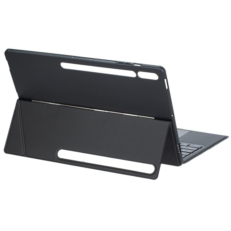 For Samsung Galaxy Tab S10 Ultra / S9 Ultra Detachable Backlit Bluetooth Keyboard Leather Case with Touchpad - Black