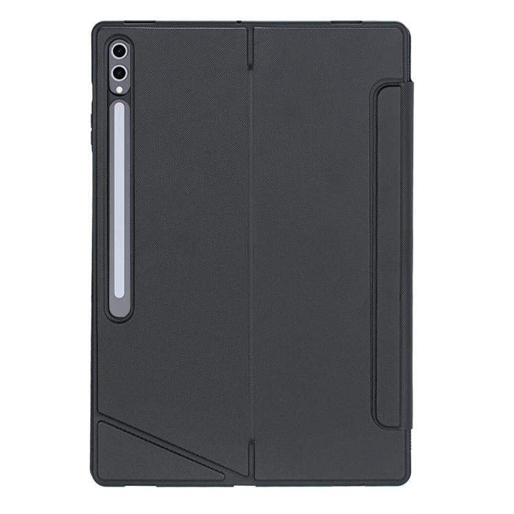For Samsung Galaxy Tab S10 Ultra / S9 Ultra Detachable Backlit Bluetooth Keyboard Leather Case with Touchpad - Black