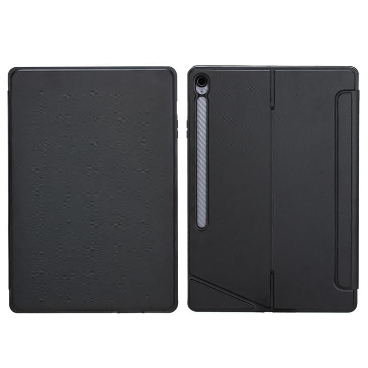 For Samsung Galaxy Tab S10 FE+ Detachable Backlit Bluetooth Keyboard Leather Case with Touchpad - Black