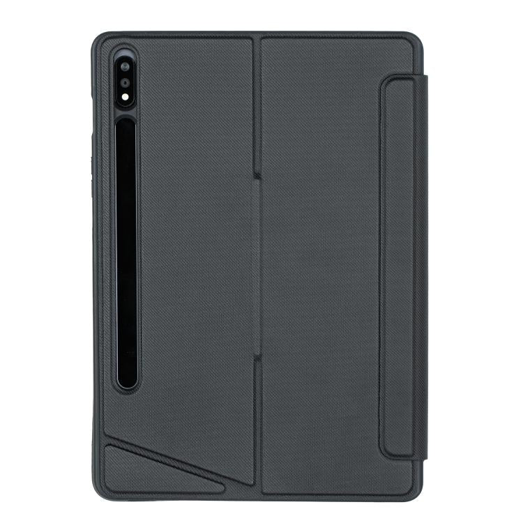 For Samsung Galaxy Tab S10 Lite / S10 FE Detachable Backlit Bluetooth Keyboard Leather Case with Touchpad - Black