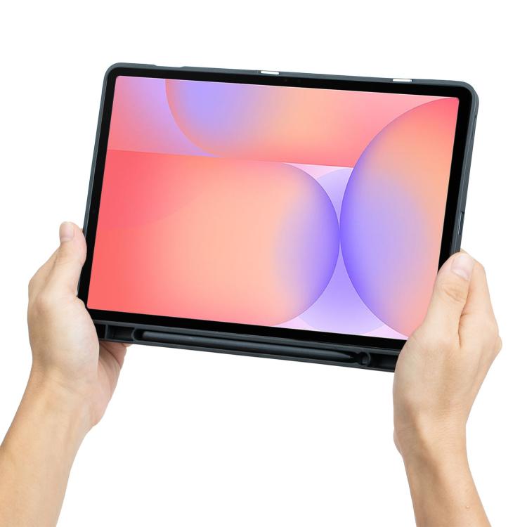 For Samsung Galaxy Tab S10 Lite / S10 FE Detachable Backlit Bluetooth Keyboard Leather Case with Touchpad - Black