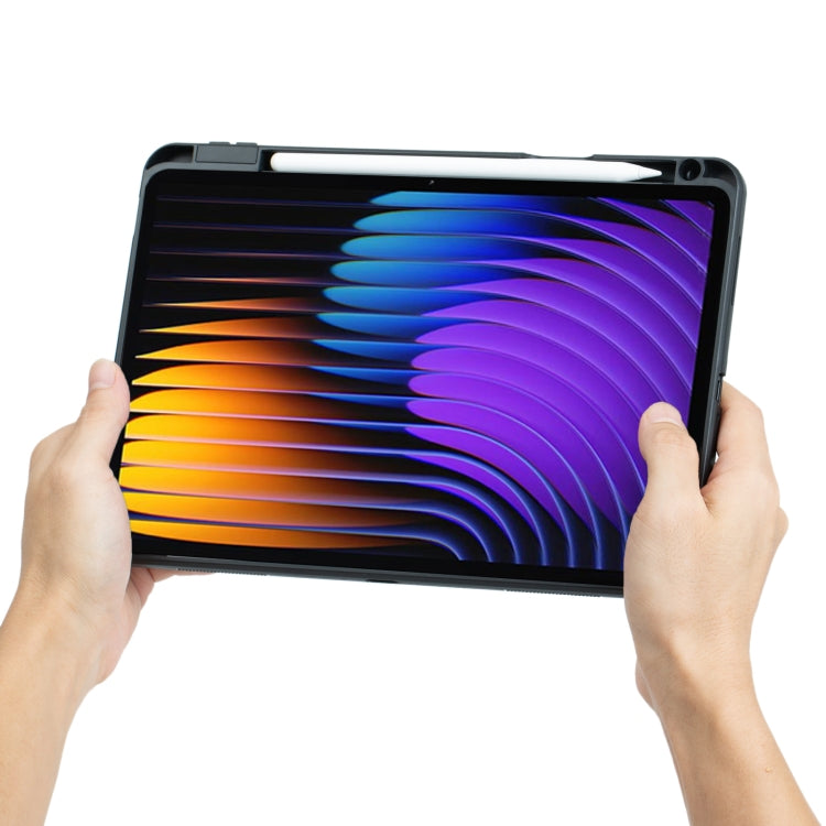 For Xiaomi Pad 8 / 8 Pro / 7 / 7 Pro Detachable Backlit Bluetooth Keyboard Leather Case with Touchpad - Black
