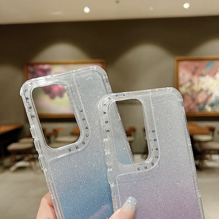 For OPPO Reno12 5G Global TPU + PC + Glitter Paper Full Coverage Phone Case