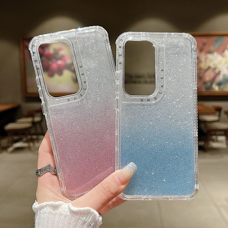 For OPPO Reno12 5G Global TPU + PC + Glitter Paper Full Coverage Phone Case