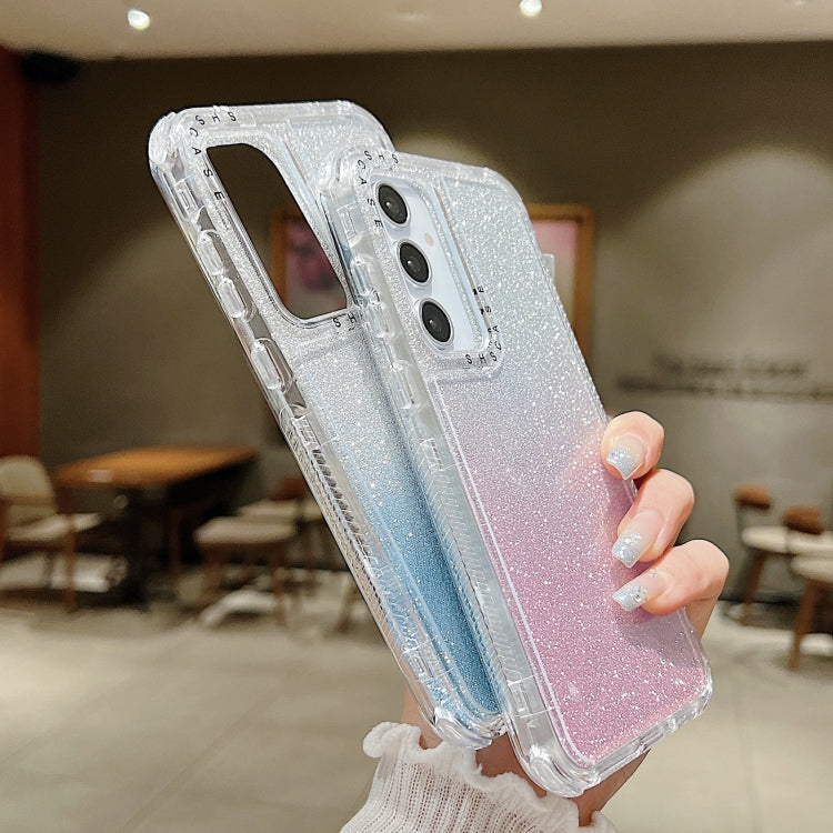 For Samsung Galaxy A55 5G TPU + PC + Glitter Paper Full Coverage Phone Case
