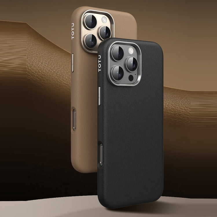 For iPhone 16 Pro Max TOTU PC-17 Mulsanne Series Plain Leather MagSafe Magnetic Phone Case
