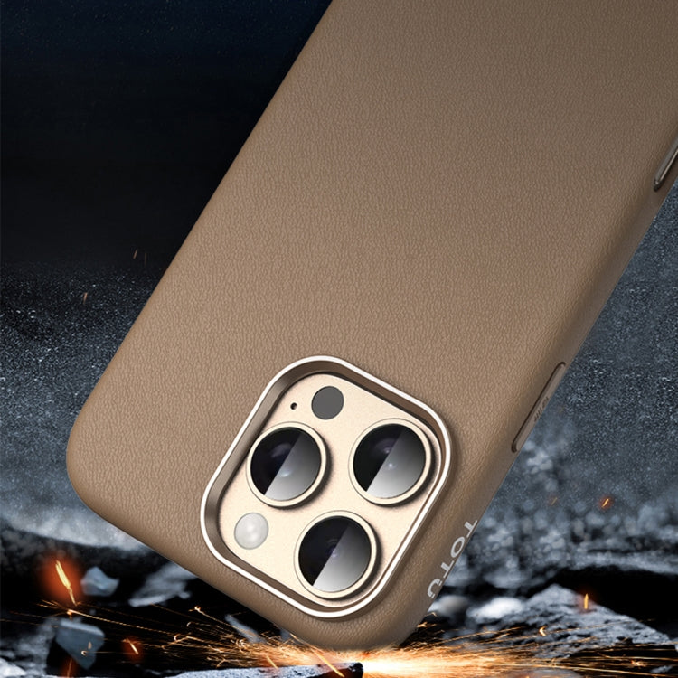 For iPhone 16 Pro TOTU PC-17 Mulsanne Series Plain Leather MagSafe Magnetic Phone Case