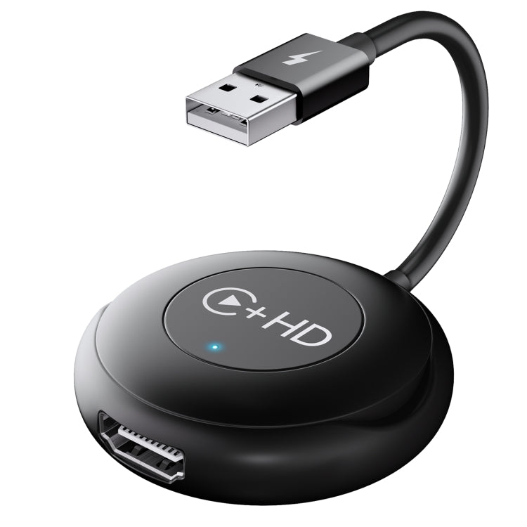 USB and HDMI Wired to Wireless CarPlay Auto Adapter, Specification:Round
