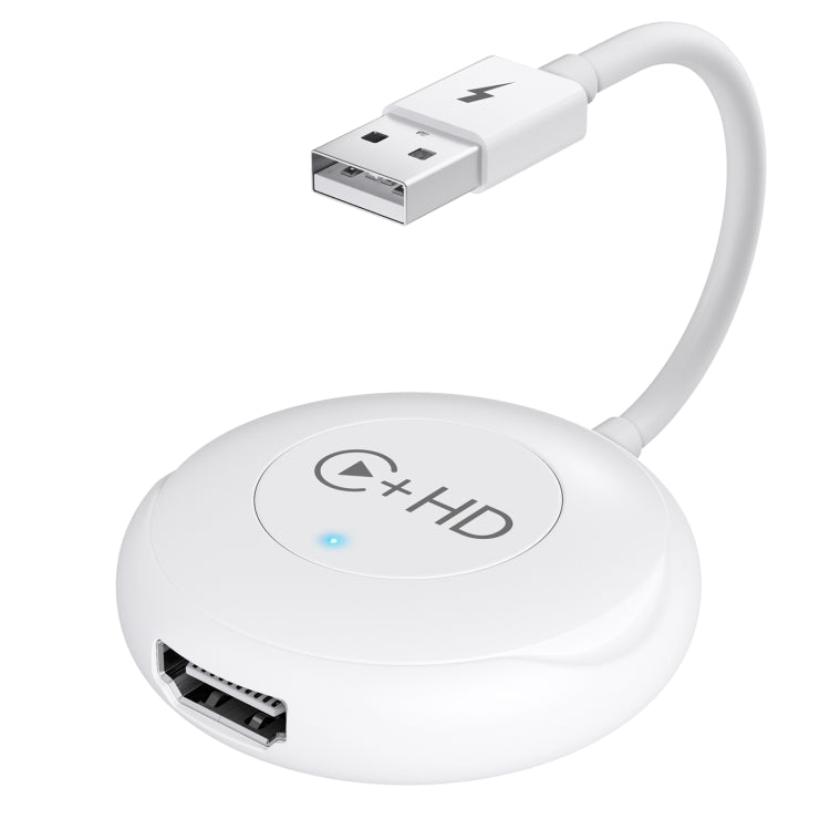 USB and HDMI Wired to Wireless CarPlay Auto Adapter, Specification:Round