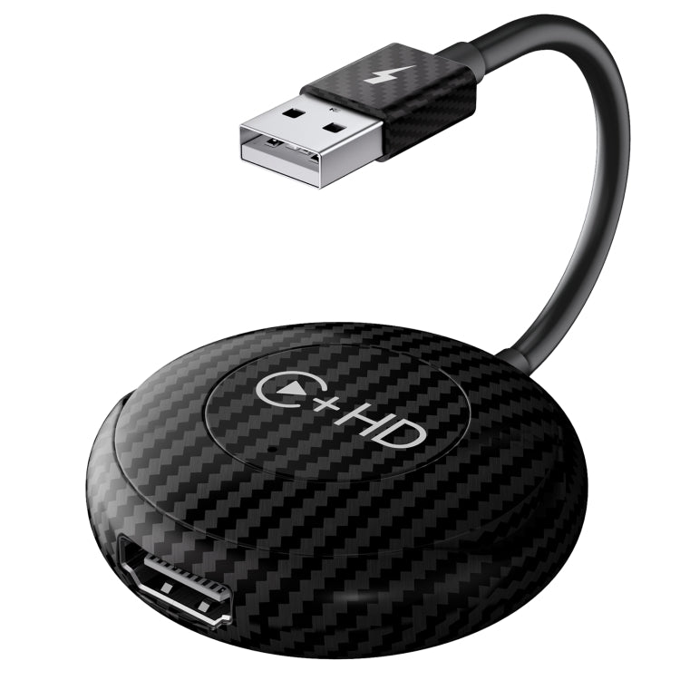 USB and HDMI Wired to Wireless CarPlay Auto Adapter, Specification:Round