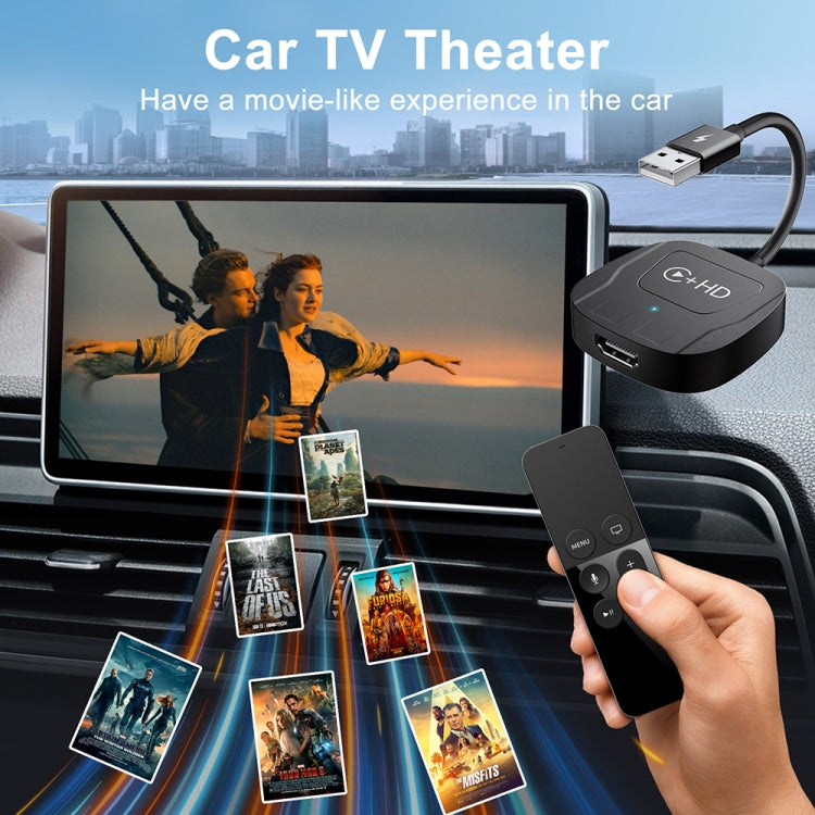 USB and HDMI Wired to Wireless CarPlay Auto Adapter, Specification:Square