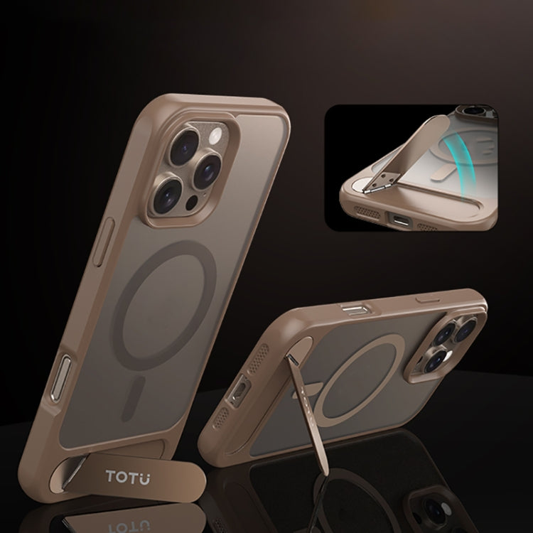 For iPhone 16 Pro Max TOTU PC-25 Skin Feel MagSafe Magnetic Stand Phone Case