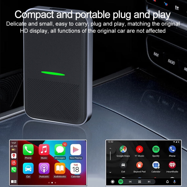 CarPlay and Android Auto Wireless Car Connectivity Box, Specification: Square - Black
