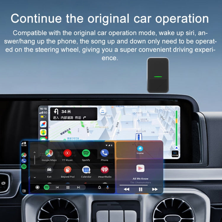 CarPlay and Android Auto Wireless Car Connectivity Box, Specification: Square - Black
