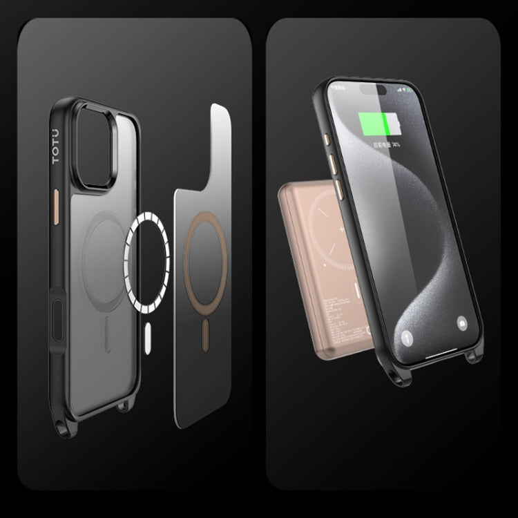 For iPhone 16 Pro Max TOTU PC-26 Skin Feel MagSafe Magnetic Lanyard Hole Phone Case