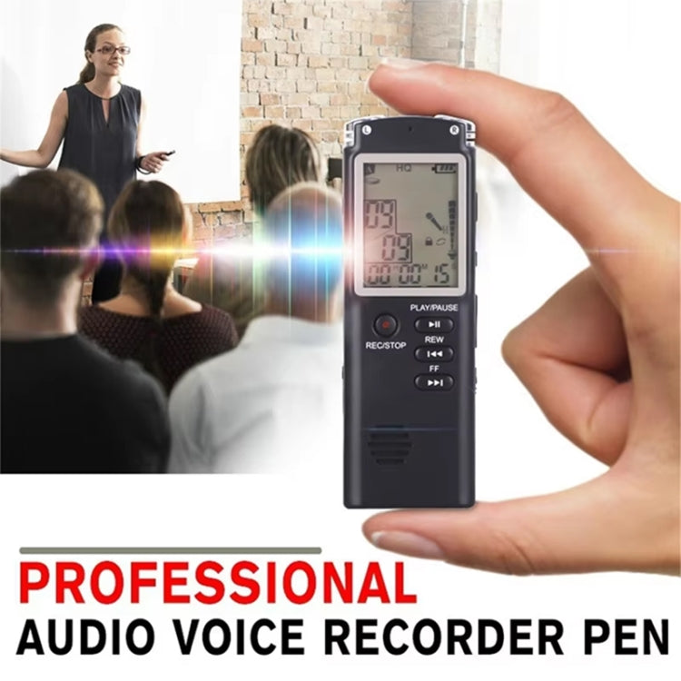 T60 Smart HD Noise Cancelling Voice Recorder MP3 Player, Memory:8GB - Black