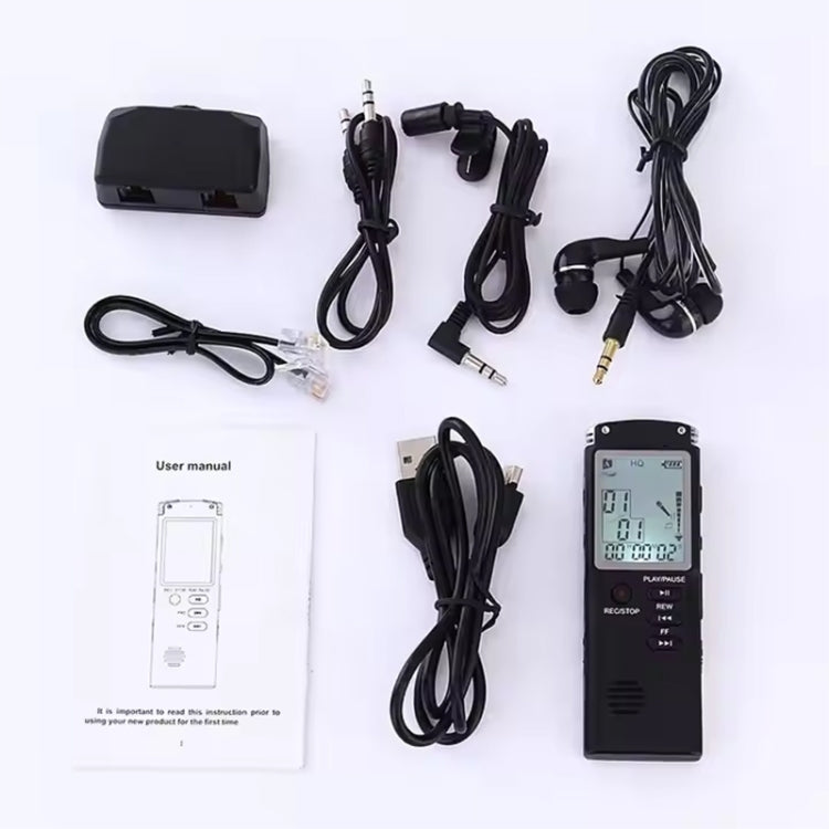 T60 Smart HD Noise Cancelling Voice Recorder MP3 Player, Memory:8GB - Black