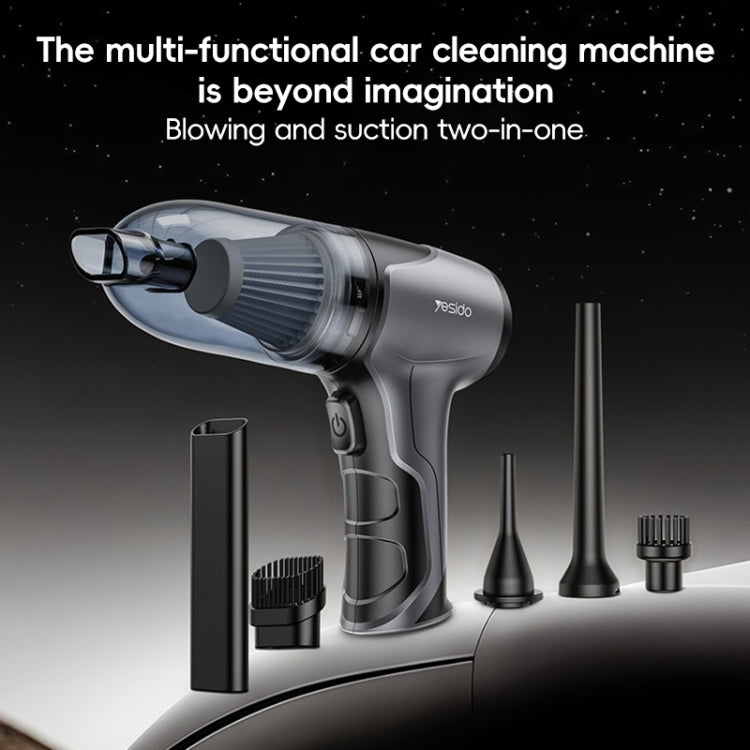 Yesido VC08 Brushless Motor Car Blowing and Suction Dual-Purpose Vacuum Cleaner - Black