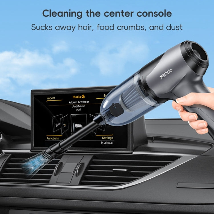 Yesido VC08 Brushless Motor Car Blowing and Suction Dual-Purpose Vacuum Cleaner - Black