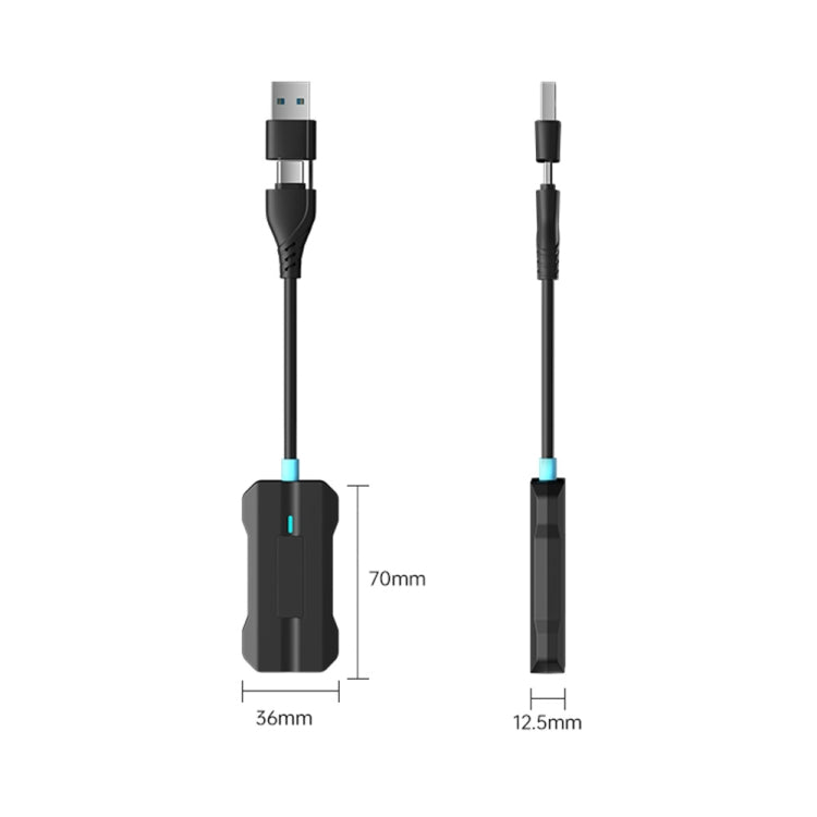 CarPlay and Android Auto Dual Interface Wireless Car Connectivity Box, Length:20cm - Black