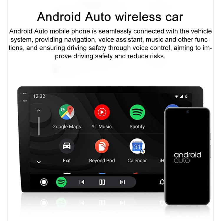 CarPlay and Android Auto Dual Interface Wireless Car Connectivity Box, Length:20cm - Black