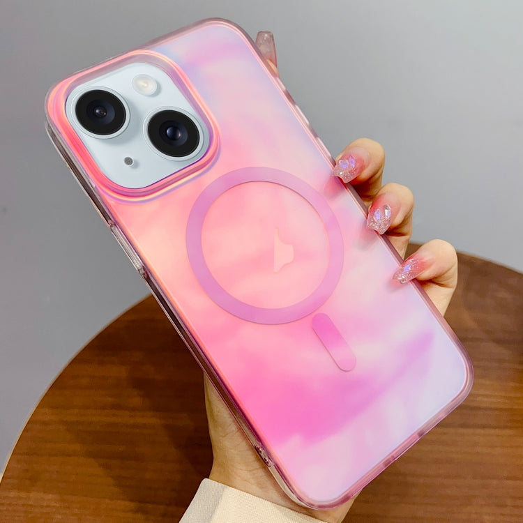 For iPhone 15 Plus Gradient MagSafe PC Hybrid TPU Phone Case