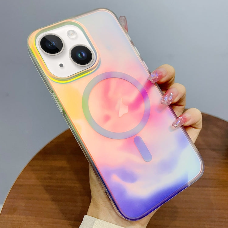For iPhone 14 Gradient MagSafe PC Hybrid TPU Phone Case