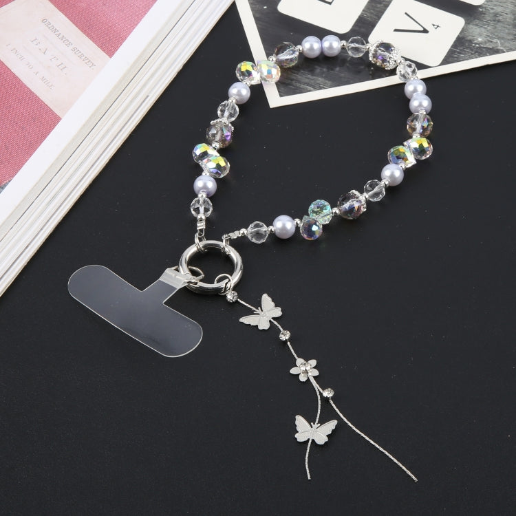 Alloy Butterfly Beaded Bracelet Anti-Lost Phone Short Lanyard