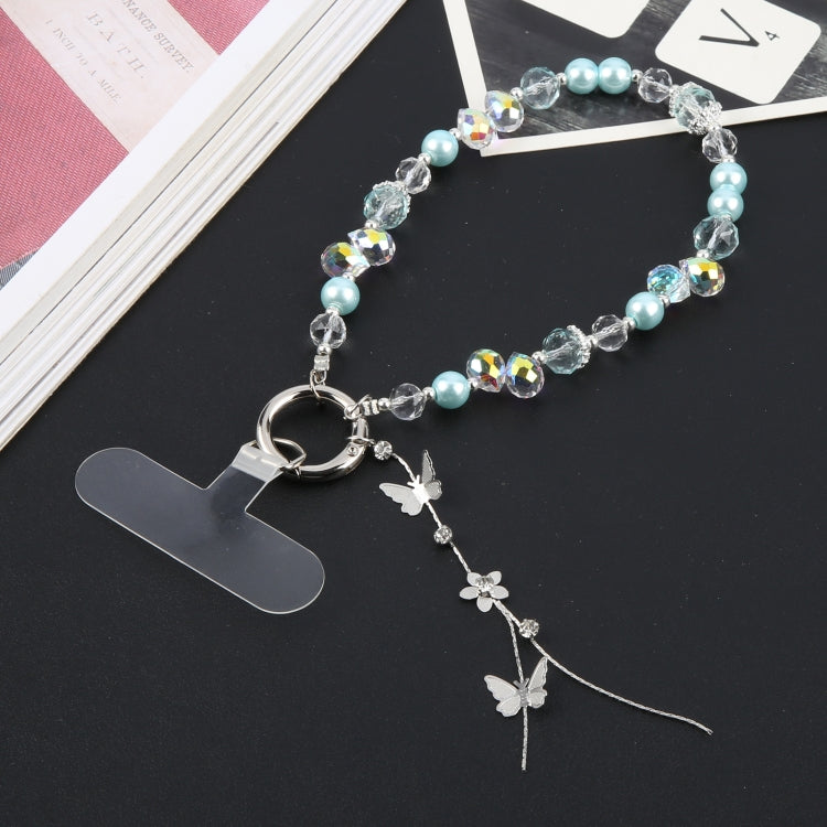 Alloy Butterfly Beaded Bracelet Anti-Lost Phone Short Lanyard